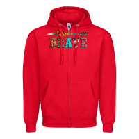 Red brave and aztec wood sunflower with arrow Zipper Hoodie - Artiststas