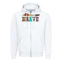 White brave and aztec wood sunflower with arrow Zipper Hoodie - Artiststas