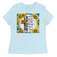 Baby Blue god says you are with sunflower Ladies Tee - TumblerDesignByShophia