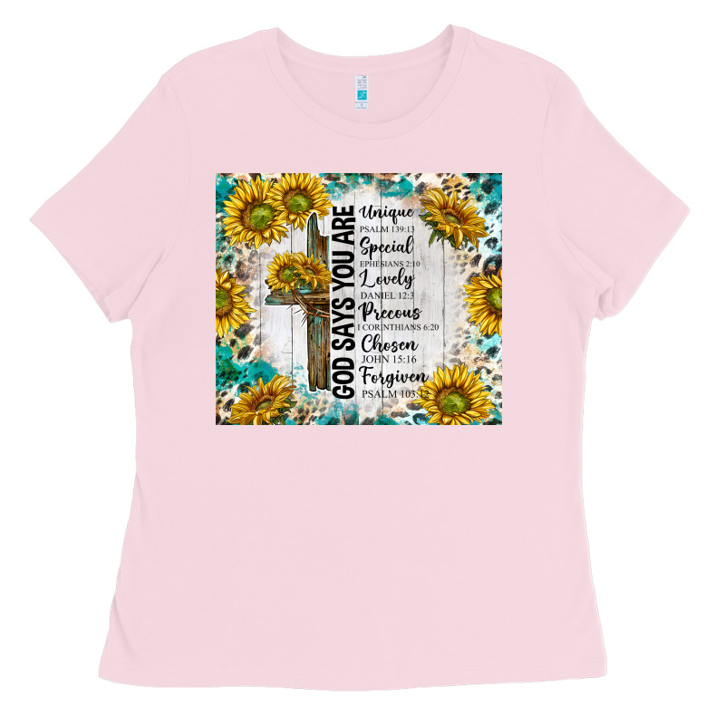 God Says You Are With Sunflower Ladies Tee by TumblerDesignByShophia | Teevron