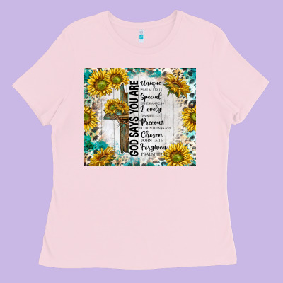 God Says You Are With Sunflower Ladies Tee Designed By Tumblerdesignbyshophia
