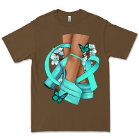 Cacao Ovarian Cancer diva teal ribbon Premium Tee - NancyCooperArtShop