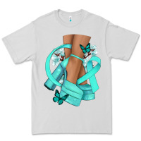 Dove Grey Ovarian Cancer diva teal ribbon Premium Tee - NancyCooperArtShop