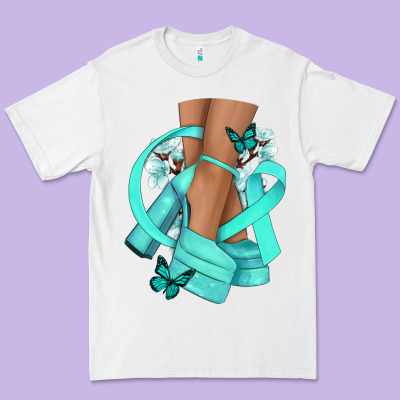 Ovarian Cancer Diva Teal Ribbon Premium Tee Designed By Nancycooperartshop