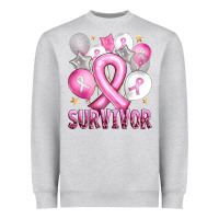 Heather Grey Balloons cancer ribbon survivor Heavyweight Sweatshirt - Artiststas