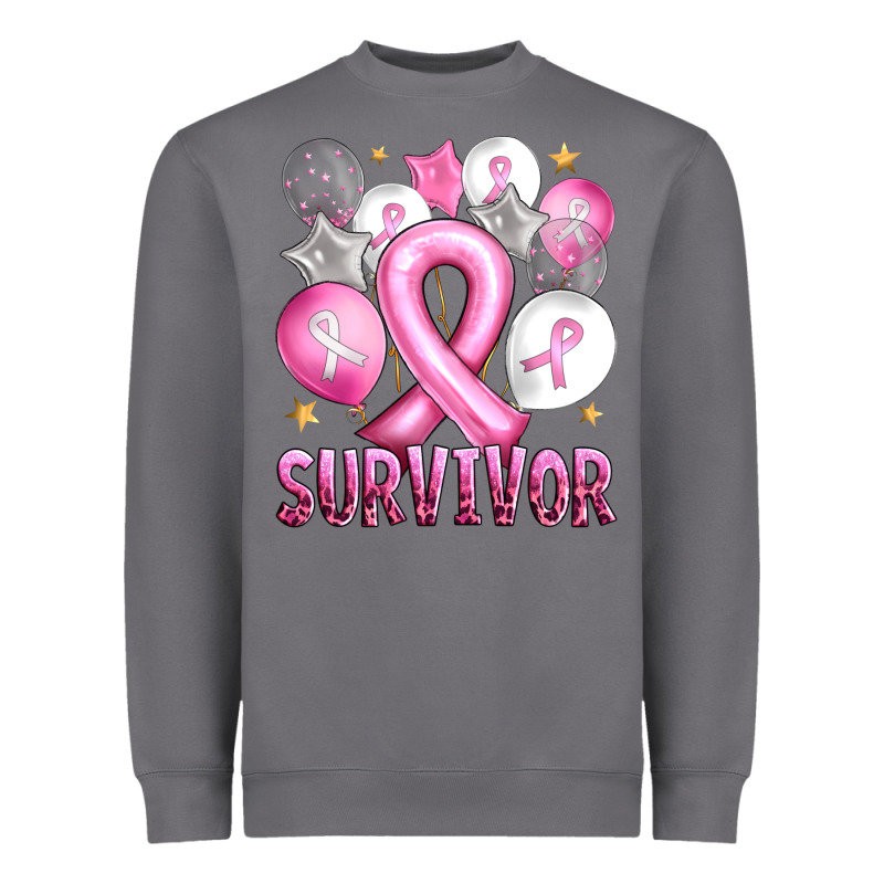 Balloons Cancer Ribbon Survivor Heavyweight Sweatshirt by Artiststas | Teevron