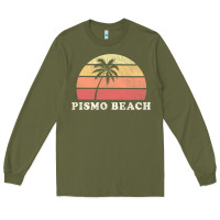 Army Green Pismo Beach CA Vintage 70s Retro Throwback Design Long Sleeve Tee - longCreatives