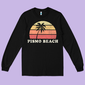 Pismo Beach Ca Vintage 70s Retro Throwback Design Long Sleeve Tee Designed By Longcreatives