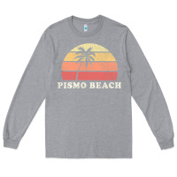 Heather Grey Pismo Beach CA Vintage 70s Retro Throwback Design Long Sleeve Tee - longCreatives