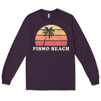 Plum Pismo Beach CA Vintage 70s Retro Throwback Design Long Sleeve Tee - longCreatives