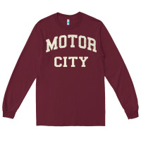 Burgundy Classic Motor City Detroit Varsity Long Sleeve Tee - longCreatives