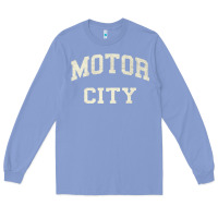 Colony Blue Classic Motor City Detroit Varsity Long Sleeve Tee - longCreatives