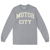 Heather Grey Classic Motor City Detroit Varsity Long Sleeve Tee - longCreatives
