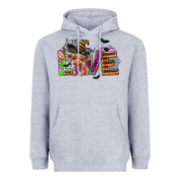 Heather Grey love halloween heifer Heavyweight Hoodie - AdoDesignShop