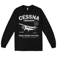 Black cessna distressed Long Sleeve Tee - longCreatives