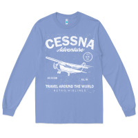 Colony Blue cessna distressed Long Sleeve Tee - longCreatives