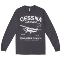 Smoke cessna distressed Long Sleeve Tee - longCreatives