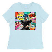 Baby Blue pop art gothic girl Ladies Tee - TumblerDesignByShophia