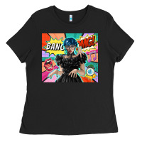 Black pop art gothic girl Ladies Tee - TumblerDesignByShophia