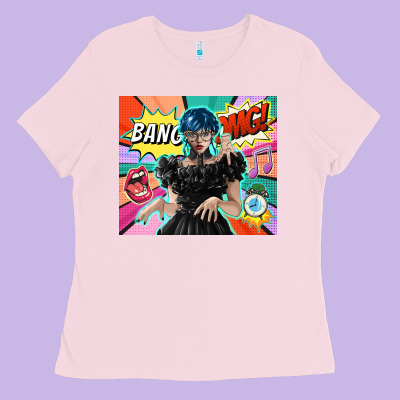 Pop Art Gothic Girl Ladies Tee Designed By Tumblerdesignbyshophia