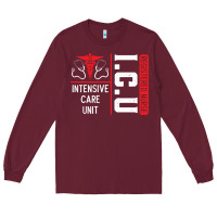 Burgundy ICU Registered Nurse Medical Intensive Care Unit Long Sleeve Tee - longCreatives