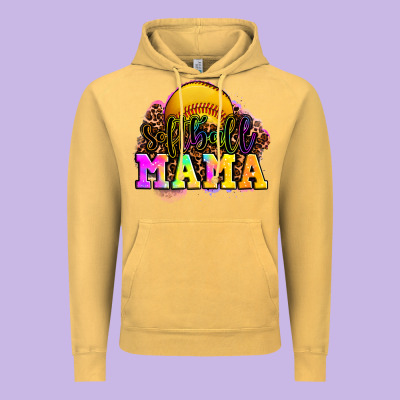 Softball Mama Vintage Hoodie Designed By Oliviacreatesart