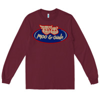 Burgundy Moo and Oink Chicago Long Sleeve Tee - longCreatives