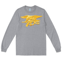 Heather Grey Navy Seals badge Long Sleeve Tee - longCreatives
