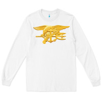 White Navy Seals badge Long Sleeve Tee - longCreatives