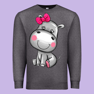 Cute Hippopotamus Premium Sweatshirt Designed By Adodesignshop