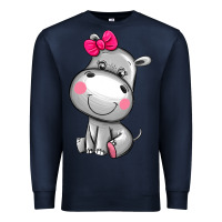 Navy cute hippopotamus Premium Sweatshirt - AdoDesignShop