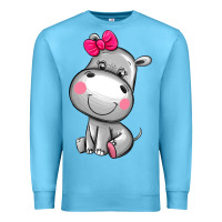 Ocean Blue cute hippopotamus Premium Sweatshirt - AdoDesignShop