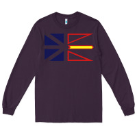 Plum Newfoundland and Labrador Flag - 3 Color Long Sleeve Tee - longCreatives