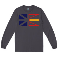 Smoke Newfoundland and Labrador Flag - 3 Color Long Sleeve Tee - longCreatives