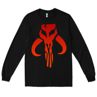 Black Mando Mythosaur Skull Sticker Long Sleeve Tee - longCreatives