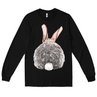 Black Easter bunny back view Long Sleeve Tee - OliviaCreatesArt