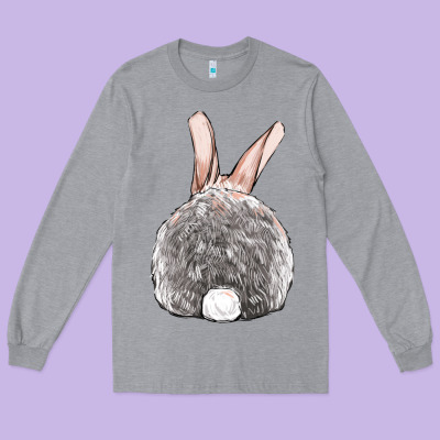 Easter Bunny Back View Long Sleeve Tee Designed By Oliviacreatesart