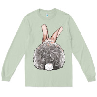 Matcha Easter bunny back view Long Sleeve Tee - OliviaCreatesArt