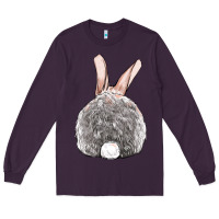 Plum Easter bunny back view Long Sleeve Tee - OliviaCreatesArt