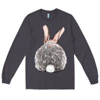 Smoke Easter bunny back view Long Sleeve Tee - OliviaCreatesArt