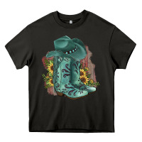 Asphalt Turquoise Cowboy Boots Heavy Core Tee - JahusDesignShop