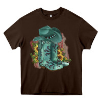 Chocolate Brown Turquoise Cowboy Boots Heavy Core Tee - JahusDesignShop