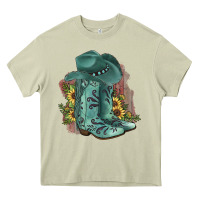 Mossy Turquoise Cowboy Boots Heavy Core Tee - JahusDesignShop