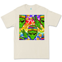 Bone Pride LGBTQ+ aliens and stars with rainbow Premium Tee - NancyCooperArtShop