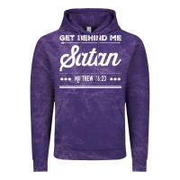 Cloud Purple Get behind me Satan Matthew 1623 Quote Vintage Hoodie - longCreatives