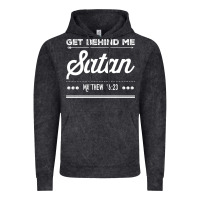 Vintage Black Get behind me Satan Matthew 1623 Quote Vintage Hoodie - longCreatives