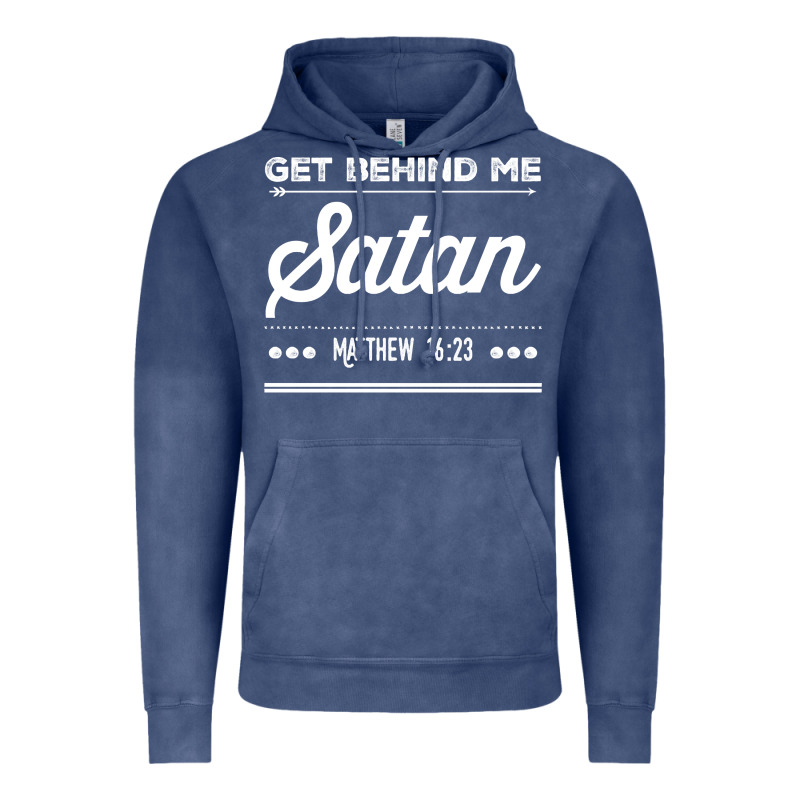 Get Behind Me Satan Matthew 1623 Quote Vintage Hoodie by longCreatives | Teevron