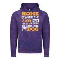 Cloud Purple dog t  shirt home is where the dog hair stick funny  gift t  shirt Vintage Hoodie - longCreatives