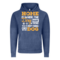 Vintage Denim dog t  shirt home is where the dog hair stick funny  gift t  shirt Vintage Hoodie - longCreatives