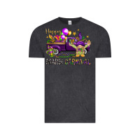 Vintage Black Happy Mardi carnival with truck Vintage Tee - HowdyJamesFarm